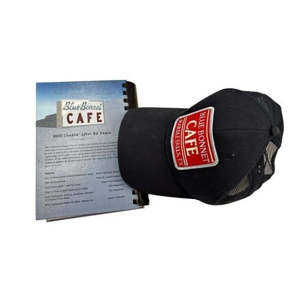 Blue bonnet cafe cook book and hat - Picture 2 of 6